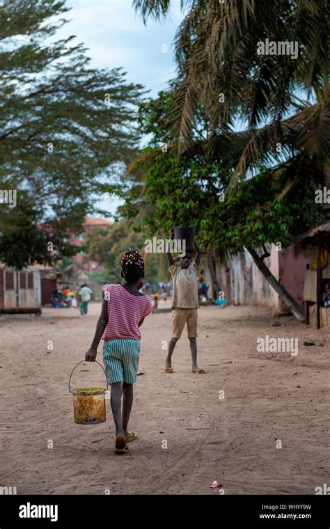 Bissau Republic Of Guinea Bissau February 8 2018 A Girl And A Boy