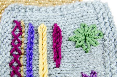 Types of embroidery stitches on jerseys. The Knitting Universe