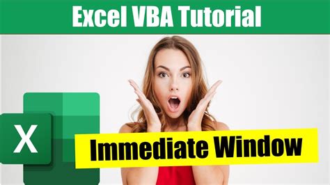 How To Open And Use The Immediate Window In Excel Vba Youtube