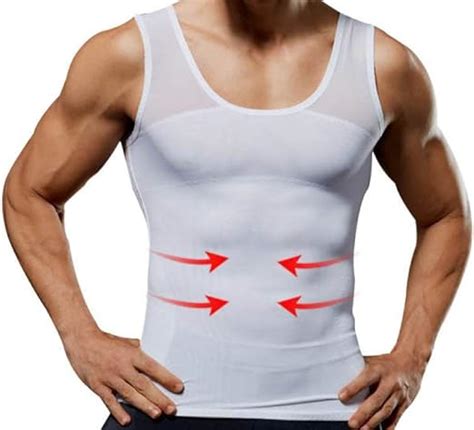 Xokimi Men S Slimming Body Shaper Compression Shirt Elastic Slim Fit Undershirt