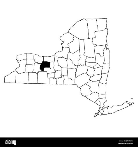 Map Of Ontario County In New York State On White Background Single