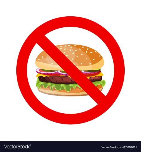 No Hamburger Allowed Sign Royalty Free Vector Image