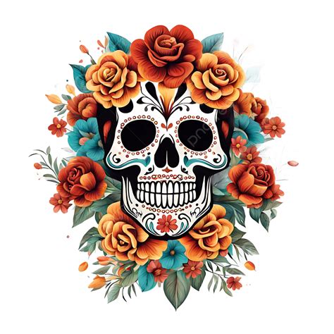 Day Of Dead Dia De Los Muertos Skull With Flowers Free Backgrounds