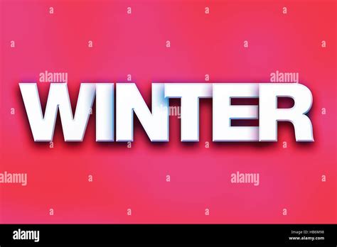 The Word Winter Written In White 3d Letters On A Colorful Background