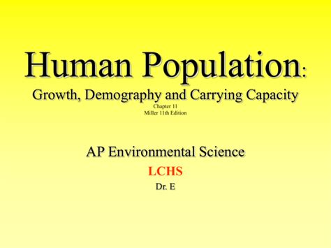 Human Population Growth Demography And Carrying Capacity