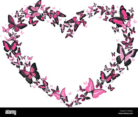 Heart Shaped Butterfly Stock Vector Images Alamy