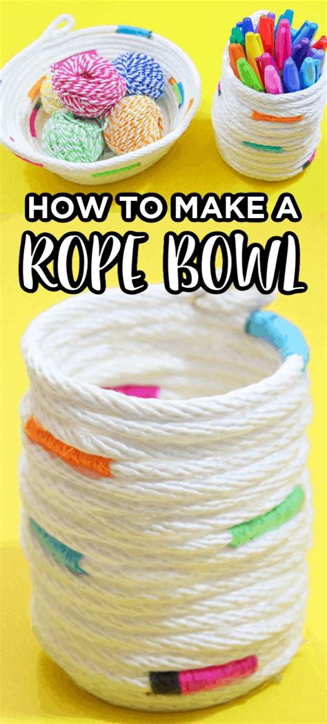 How To Make A No Sew Rope Bowl Rope Bowl Tutorial Craft Rope Uses For