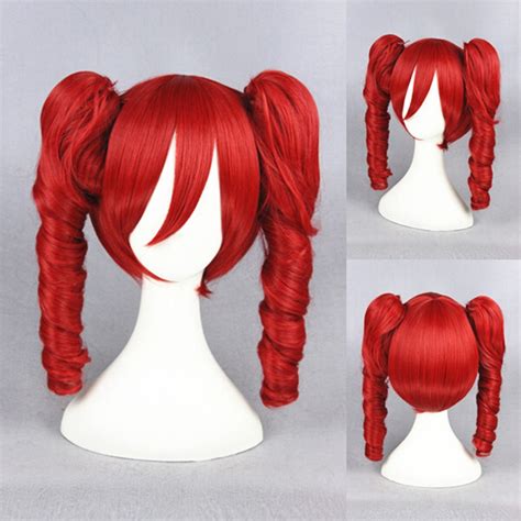 Girl Vocaloid Anime Hair Teto Kasane Wig Red Mixed Cosplay Wig Clips