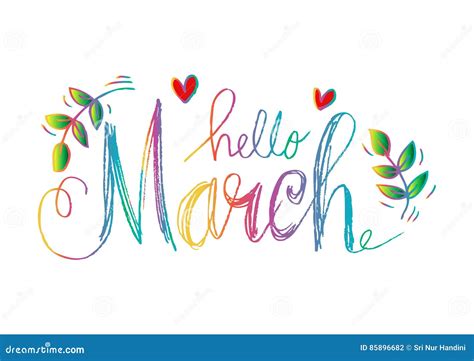Hello March Lettering Stock Illustration Illustration Of Blossom