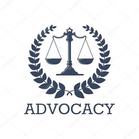 Advocacy Vector Icon Justice Scales Laurel Wreath — Stock Vector