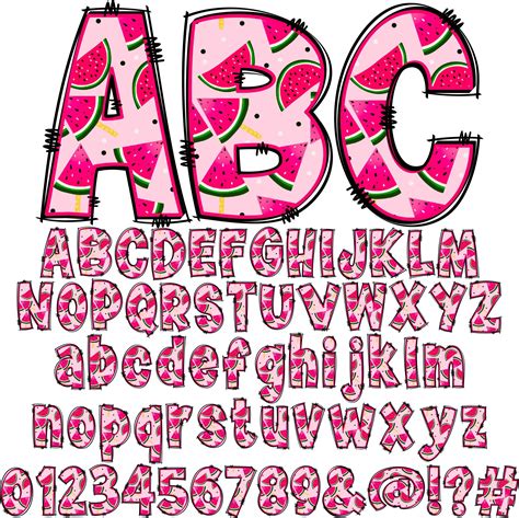 Summer Letters And Numbers Png Alpha Doodle Png Letters Etsy