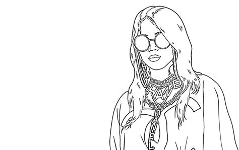 Coloring Pages Billie Eilish Drawing Easy