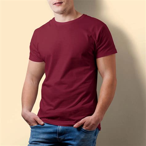 Buy Dark Red T Shirt Burgundy T Shirt Made In India