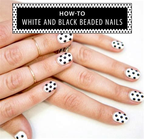 How To White And Black Beaded Nails Soccer Ball Nail Art Tutorial
