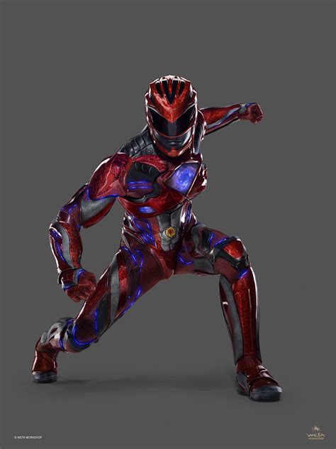 Power Rangers 2017 3d Model Red Ranger Full Suit Pepakura Foam