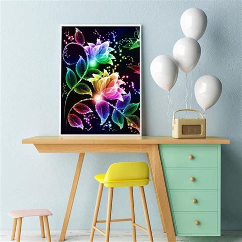 Diamond Painting Full Round Colorful Fantasy Flower Everydayedeals