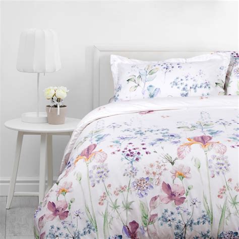 Bedsure Printed Floral Duvet Cover Set Queenfull Size White Soft