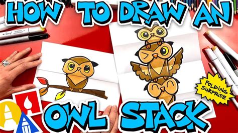 How To Draw An Owl Stack Folding Surprise With Mrs Hubs