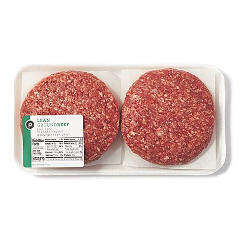 All Natural 93 Lean7 Fat Ground Beef Burgers Count 1lbs Fresh