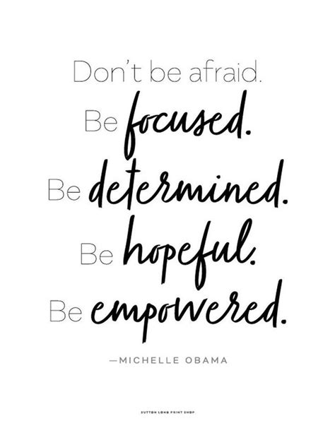 Michelle Obama Quote Dont Be Afraid Printable Art 85 X Etsy