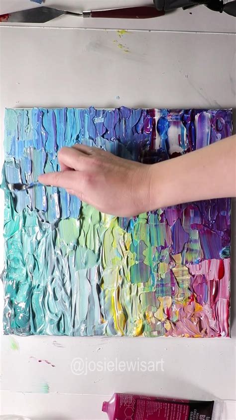 Palette Knife Acrylic Painting On Canvas Video Diy Abstract Canvas