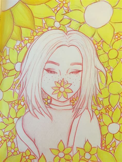 Yellow Sunflower Girl Sunflower Images Yellow Sunflower Girl Drawing