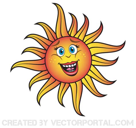 Smiling Cartoon Sun Vector Free Free Vector Download Freeimages