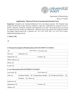 Fillable Online Univie Ac Application Renewal Form External And