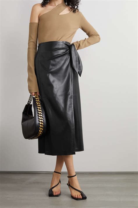 Nanushka Amas Vegan Leather Wrap Midi Skirt Net A Porter