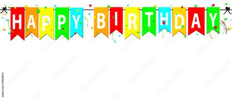 Happy Birthday Banner Background 3d Illustration Isolated On White