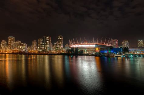 Vancouvers Olympic Village At Night