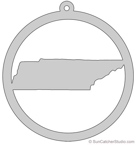 Tennessee Map Circle Free Scroll Saw Pattern Shape State Stencil Clip