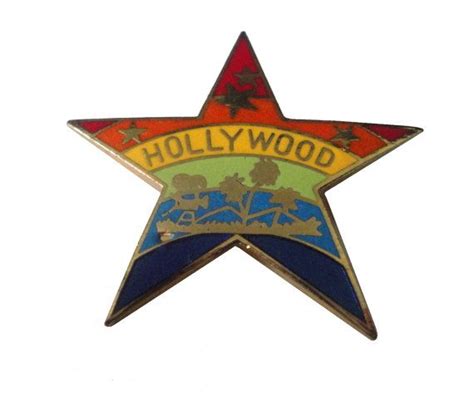 Hollywood California Vintage Enamel Pin Lapel Badge Ca State Etsy