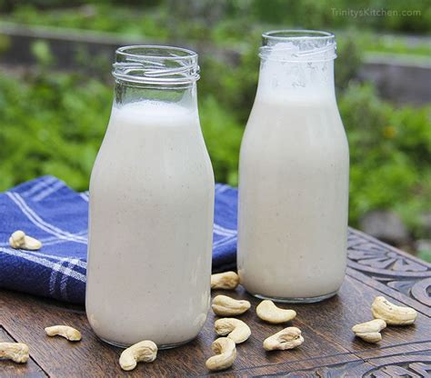 Homemade Cashew Nut Milk With Dates And Vanilla Vegan Dairyfree Plant