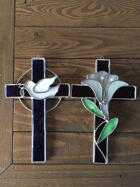 Cross Stained Glass Sun Catcher Easter Cross Easter Custom Made