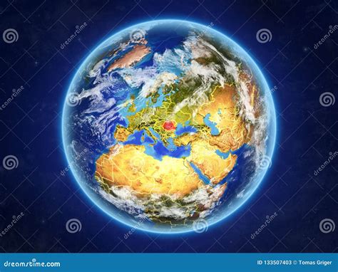 Romania On Earth From Space Stock Illustration Illustration Of