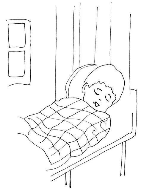 A Boy Sleeping Colouring Pages Page 3 Sketch Coloring Page