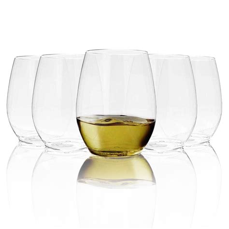 Clear Elegant Stemless Disposable Plastic Wine Glasses Wedding Party
