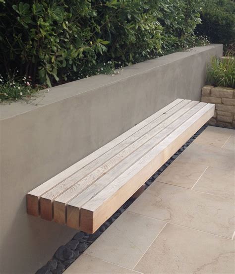 Floating Bench Rendered Wall Uk Garden Seating