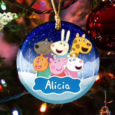 Personalized Peppa Pig Ornament Peppa Pig Christmas 2023 Etsy