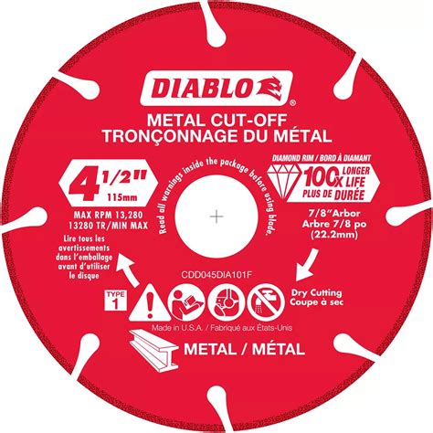 Diablo 4 12 Inch Diamond Rimmed Cut Off Grinder Wheeldisc For Metal