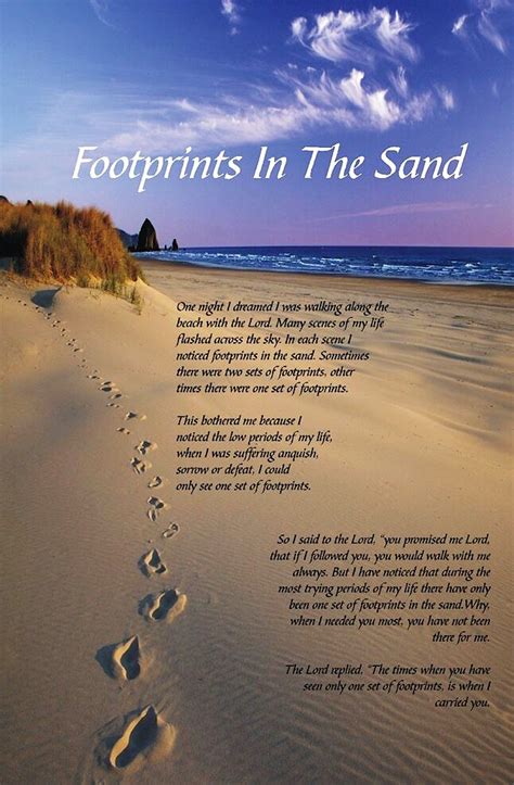 Footprints In The Sand Poem Footprints Spiritual Poster Glossy Or Matte