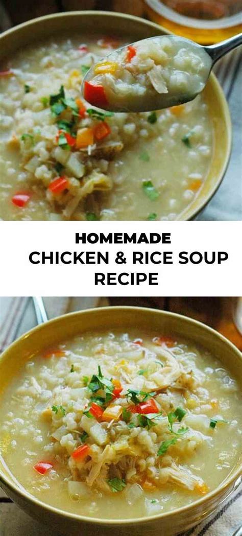 Easy recipes with chicken and rice. This homemade chicken and rice soup is my secret trick to ...