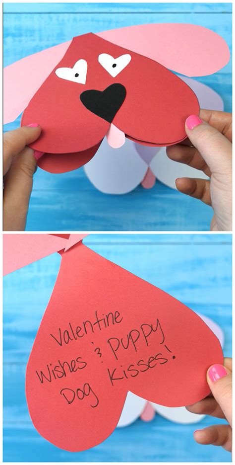 Because when a valentine's day card is made from scratch, it's made from the heart. Cute Dog Valentines Day Craft For Kids - Crafty Morning