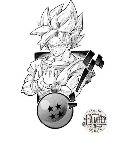 Goku Tattoo Outline