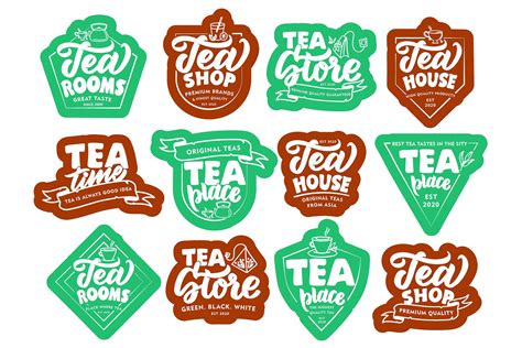 Set Of Logos Hot And Cold Tea Sale Letter Logo Retro Logos Logo
