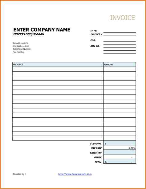 Generic Invoice Template Free * Invoice Template Ideas