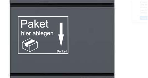 paket hier ablegen aufkleber paketbox sticker abziehbild rt 87 13