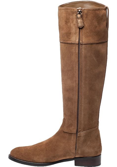 Lyst Tory Burch Wembley Riding Boot Tobacco Suede In Brown