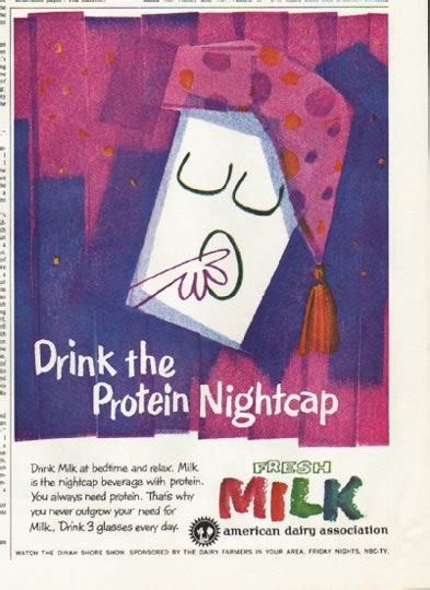 American Dairy Association Vintage Ad Protein Nightcap